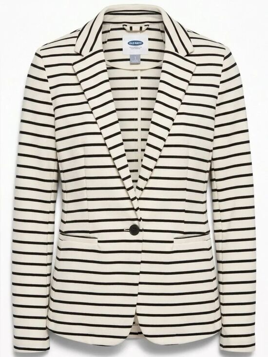 Old Navy Jackets & Blazers - Old Navy Black and Off White Striped Blazer